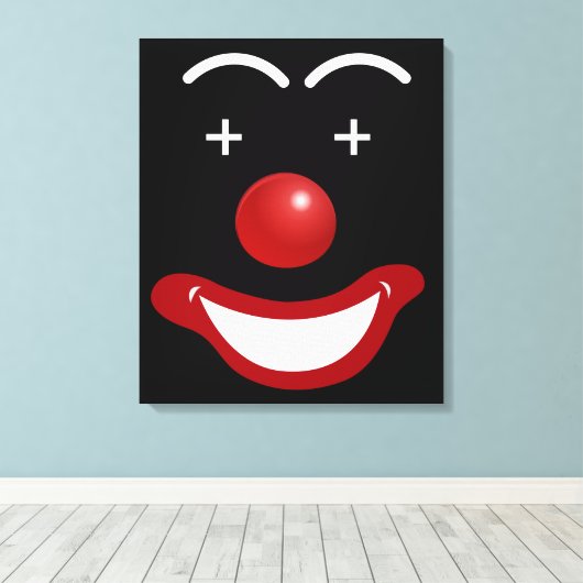 Abstract Happy Face Clown Canvas Afdruk (Insitu (Houten vloer))