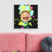 Abstract Happy Kind Wrapped Canvas Afdruk (Insitu (Woonkamer))