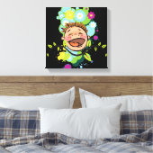 Abstract Happy Kind Wrapped Canvas Afdruk (Insitu (Slaapkamer))
