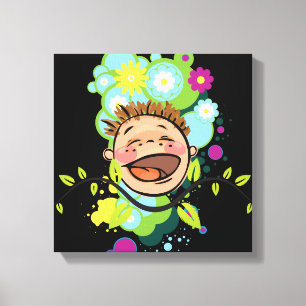 Abstract Happy Kind Wrapped Canvas Afdruk
