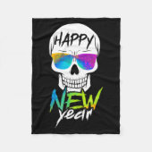 Abstract Happy New Skull Year  Fleece Deken (Voorkant)