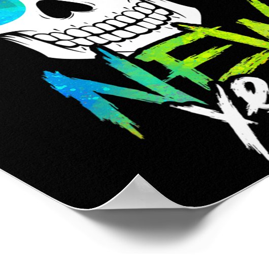 Abstract Happy New Skull Year  Poster (Hoek)