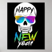 Abstract Happy New Skull Year  Poster (Voorkant)