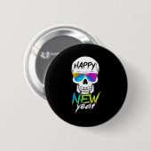 Abstract Happy New Skull Year  Ronde Button 5,7 Cm (Voorkant /achterkant)