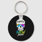 Abstract Happy New Skull Year Sleutelhanger (Voorkant)