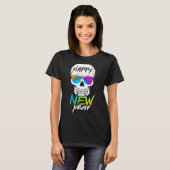 Abstract Happy New Skull Year  T-shirt (Voorkant volledig)
