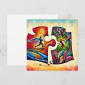 Abstract hardlopend kussen valentijnscadeau feestdagenkaart (Voorkant / Achterkant)