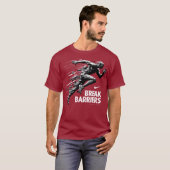 Abstract hardloper verbrijzeldeffect - Geometrisch T-shirt (Voorkant volledig)