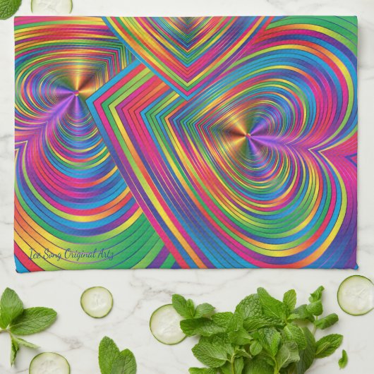 Abstract hart Abstract Theedoek (Gevouwen)