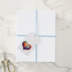 Abstract hart cadeaulabel