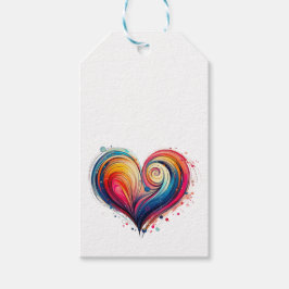 Abstract hart cadeaulabel