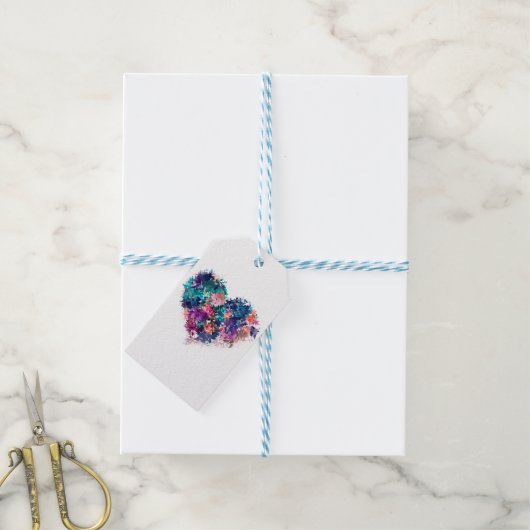 Abstract hart cadeaulabel (Met Touw)