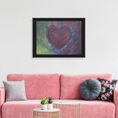 Abstract hart canvas afdruk (Insitu (Woonkamer))