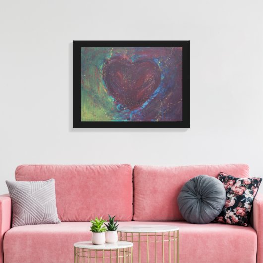 Abstract hart canvas afdruk (Insitu (Woonkamer))
