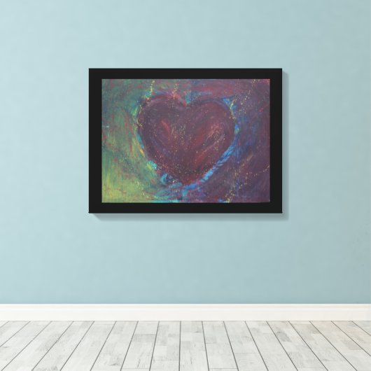 Abstract hart canvas afdruk (Insitu (Houten vloer))