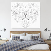 Abstract hart Doodle 6 Canvas Afdruk (Insitu (Slaapkamer))