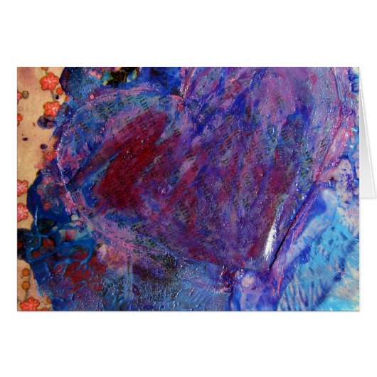 Abstract hart, gemengde media, collage (Voorkant Horizontaal)