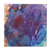 Abstract hart, gemengde media, collage tegeltje (Voorkant)