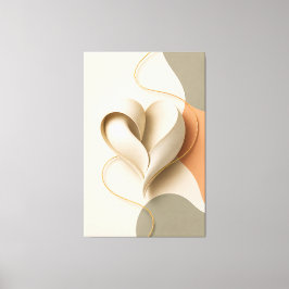 Abstract Hart Gouden Lint Romantische Liefde Poste Canvas Afdruk