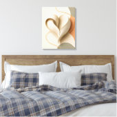 Abstract Hart Gouden Lint Romantische Liefde Poste Canvas Afdruk (Insitu (Slaapkamer))