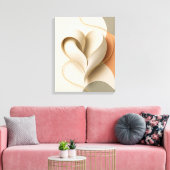 Abstract Hart Gouden Lint Romantische Liefde Poste Canvas Afdruk (Insitu (Woonkamer))