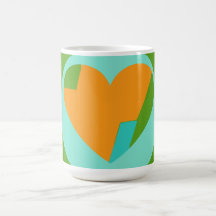 Abstract Hart Groen Teal Oranje Cirkel