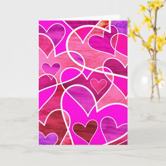 Abstract hart Happy Valentines-dagkaart Kaart (Gele Bloem)