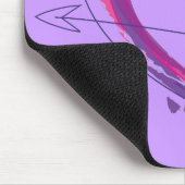 Abstract hart in paars en roze muismat (Hoek)