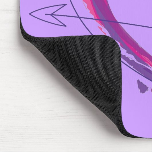 Abstract hart in paars en roze muismat (Hoek)