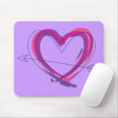 Abstract hart in paars en roze muismat (Met muis)