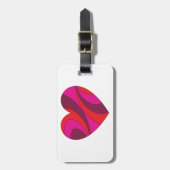 Abstract Hart Krachtig Rood en Roze Draaiend Patro Bagagelabel (Voorkant verticaal)