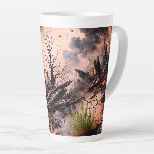 Abstract Hart Latte Mok - Elegant Art Design (Rechterhoek)