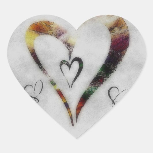 Abstract Hart Liefde Sticker (Voorkant)