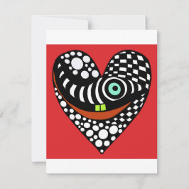 Abstract hart liefde valentine kaart notitiekaartje