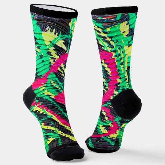 Abstract Hart Neon Kleur Sokken (Gebogen)