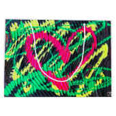 Abstract Hart Neon Schilderij Print Gift Bag Groot Cadeauzakje (Achterkant)