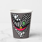 Abstract hart op grijs papieren bekers (Achterkant)