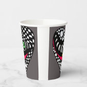 Abstract hart op grijs papieren bekers (Links)