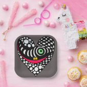 Abstract hart op grijs papieren bordje (Feest)