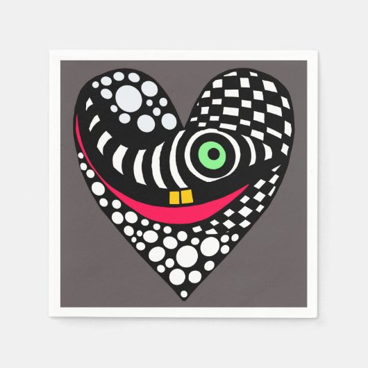 Abstract hart op grijs servet (Voorkant)