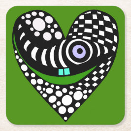 Abstract hart op groen kartonnen onderzetters