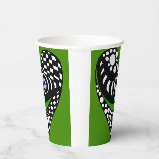 Abstract hart op groen papieren bekers (Rechts)