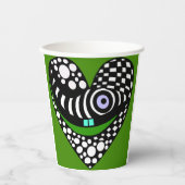 Abstract hart op groen papieren bekers (Voorkant)
