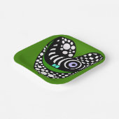 Abstract hart op groen papieren bordje (Gebogen)