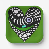 Abstract hart op groen papieren bordje (Voorkant)