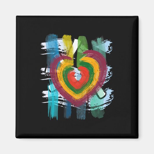 Abstract Hart Painterly Valentijn Abstracte Kunst Magneet (Voorkant)