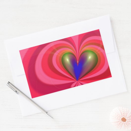 Abstract hart rechthoekige sticker (Envelop)