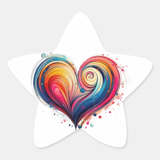 Abstract hart ster sticker (Voorkant)