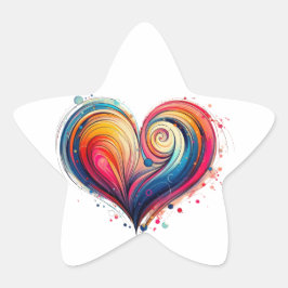 Abstract hart ster sticker