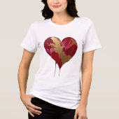 Abstract hart van liefde: levendig penseelstreekon Tri-Blend shirt (Voorkant)